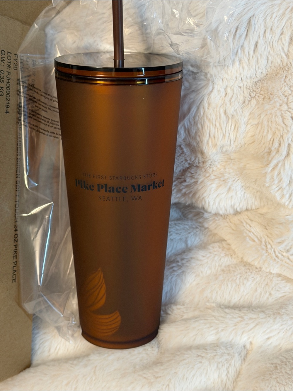 Starbucks Pike Place Amber Insulated Tumbler (24 oz) - Soft Touch Finish - Picture 3 of 5